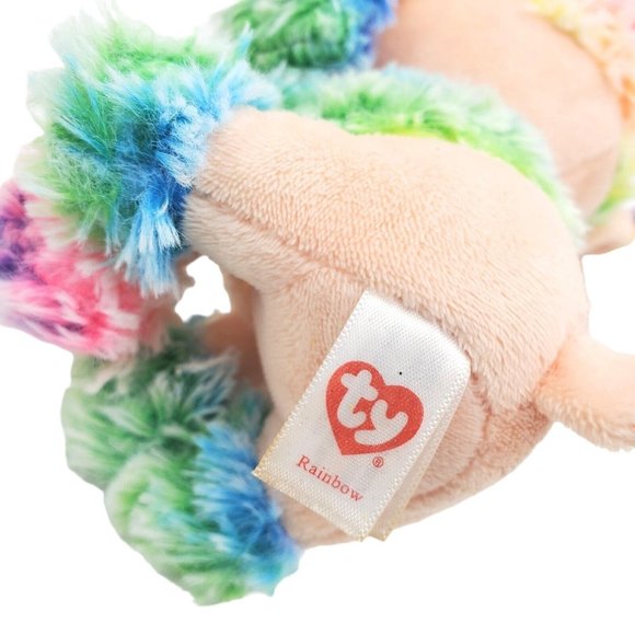 Ty Beanie Boos Rainbow Poodle Dog Plush Bean‎ Bag Toy Large Eyes 6" Colorful - Picture 6 of 6
